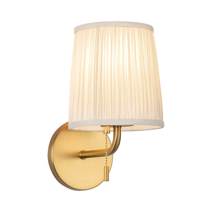 Scout Wall Light in Brushed Gold/White Linen (6-Inch).