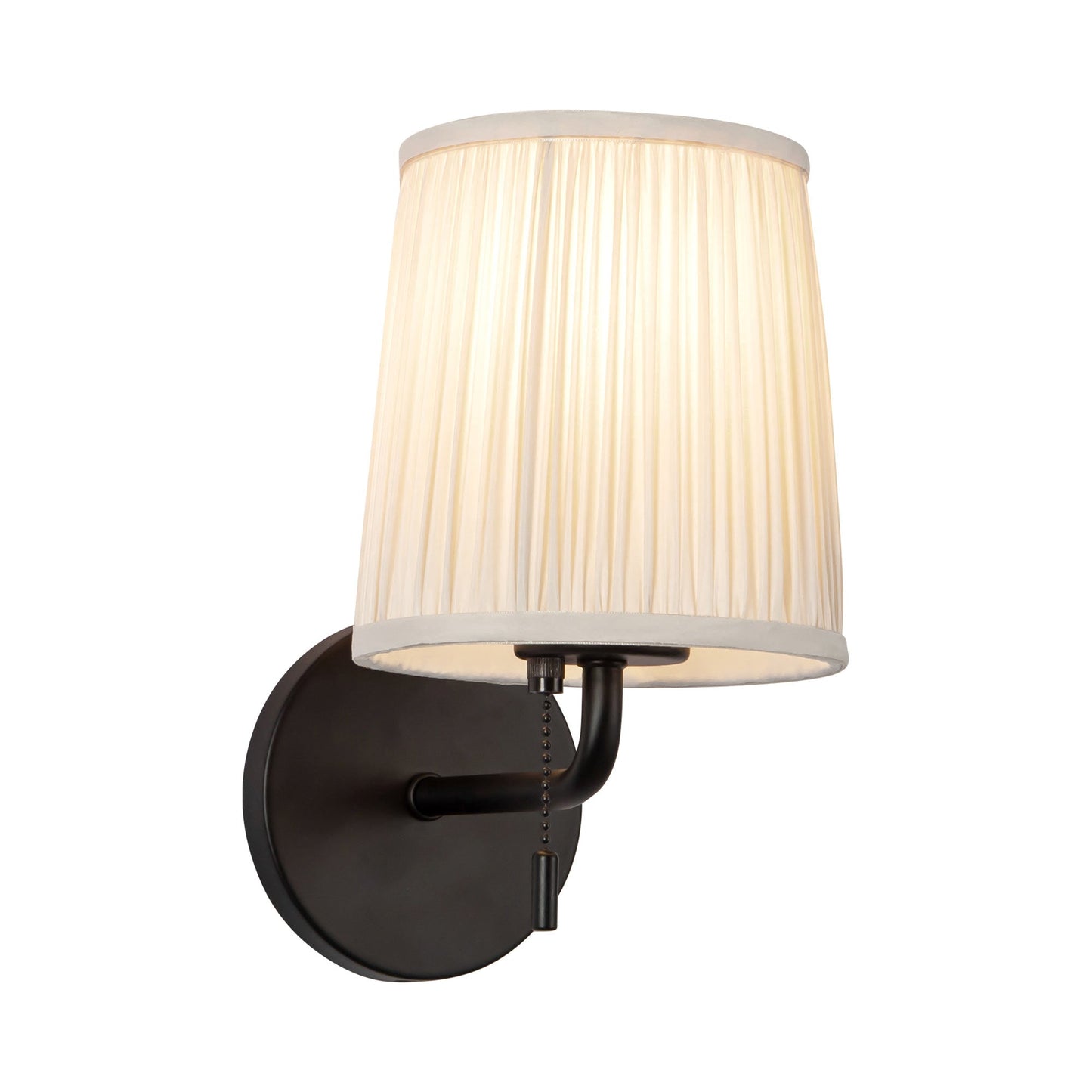 Scout Wall Light in Matte Black/White Linen (6-Inch).