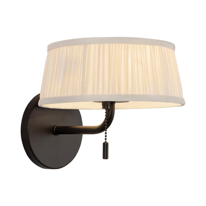 Scout Wall Light in Matte Black/White Linen (8.13-Inch).
