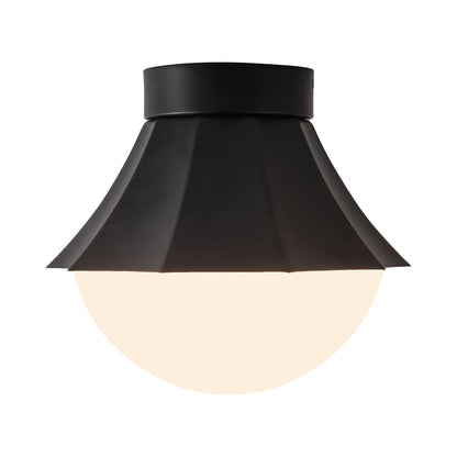 Shelton Semi Flush Mount Ceiling Light in Matte Black.