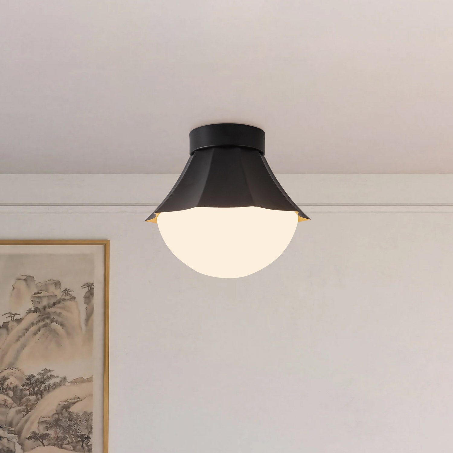 Shelton Semi Flush Mount Ceiling Light in Detail.