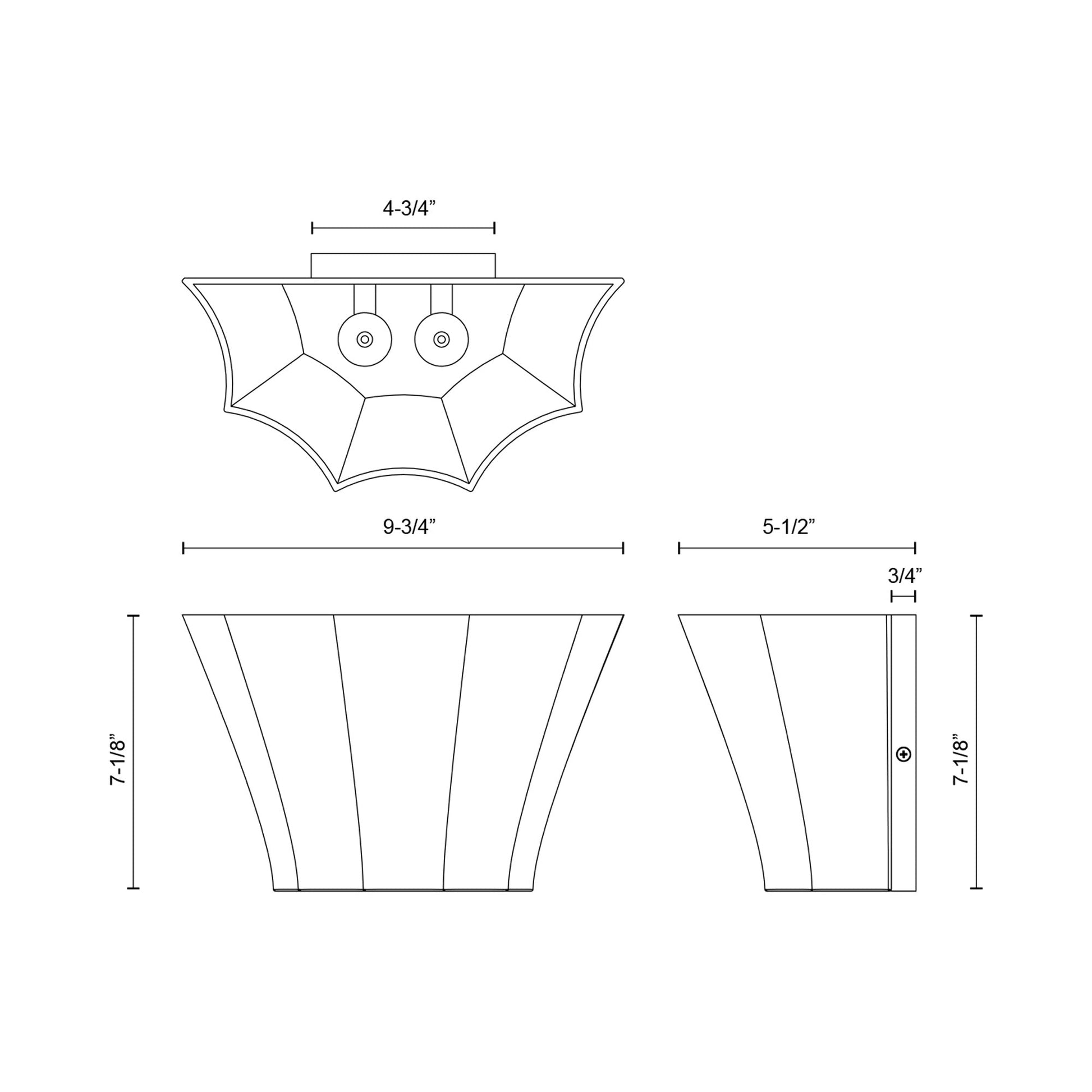 Shelton Wall Light - line drawing.