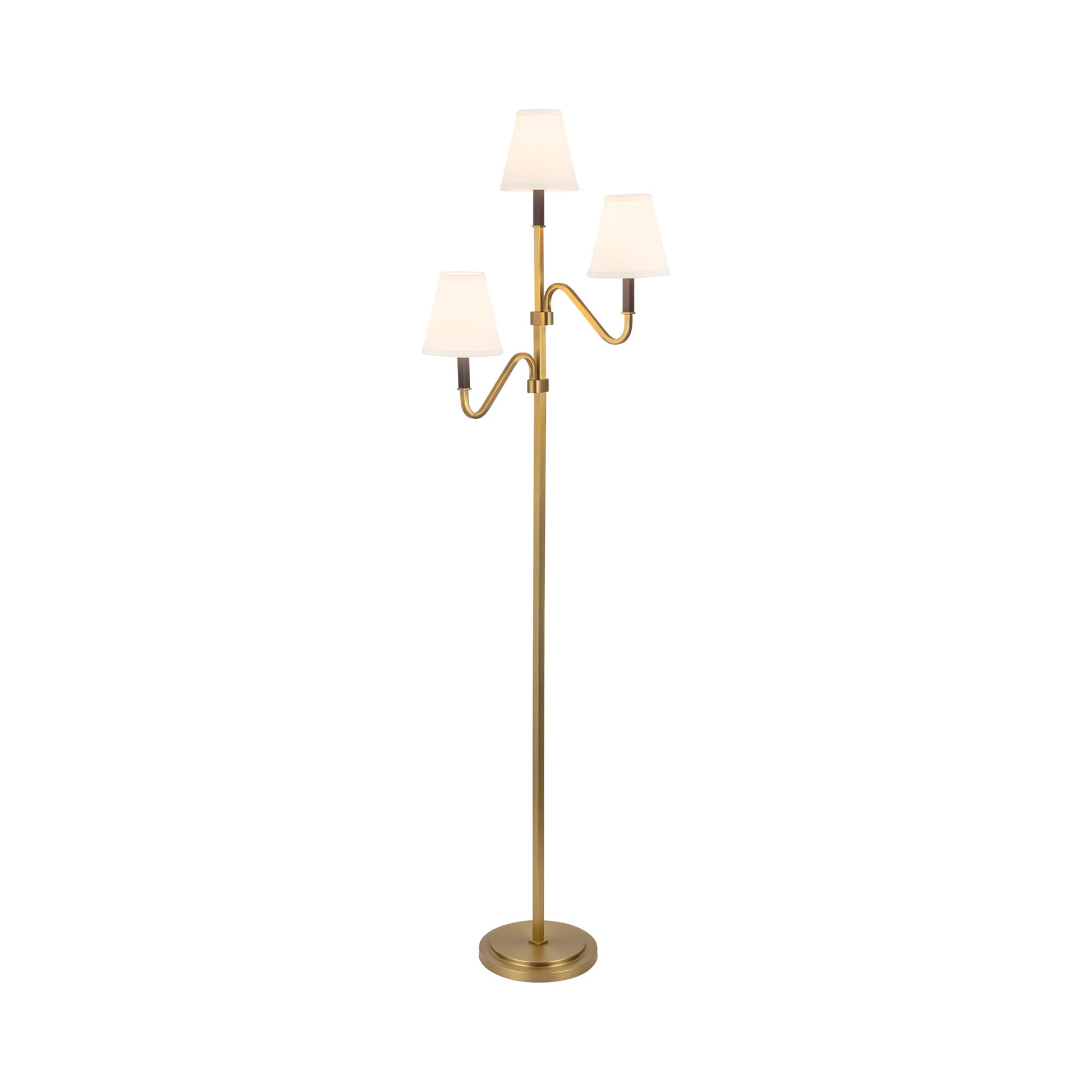 Sloan Floor Lamp in Brushed Gold.