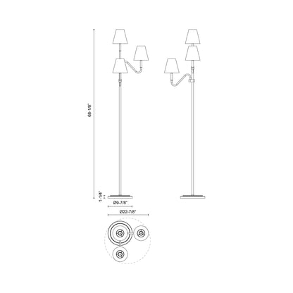Sloan Floor Lamp - line drawing.