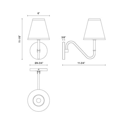 Sloan Wall Light - line drawing.
