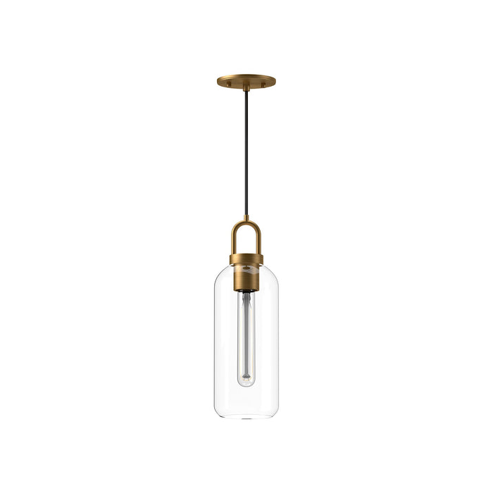 Soji Pendant Light in Aged Gold/Clear Glass (Small).
