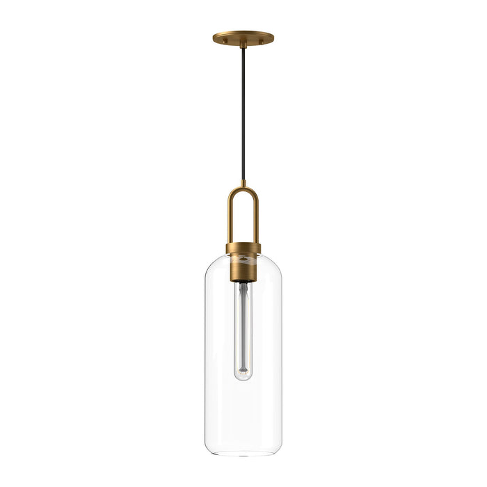 Soji Pendant Light in Aged Gold/Clear Glass (Large).