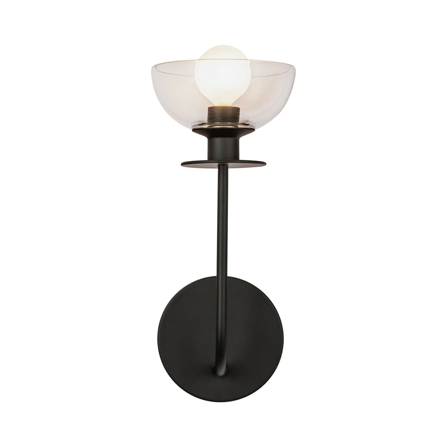 Sylvia 1-Light Bath Wall Light in Matte Black.
