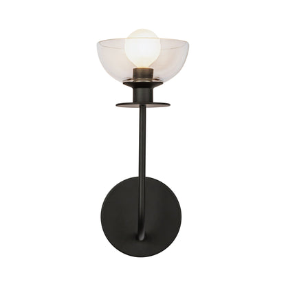 Sylvia 1-Light Bath Wall Light in Matte Black.