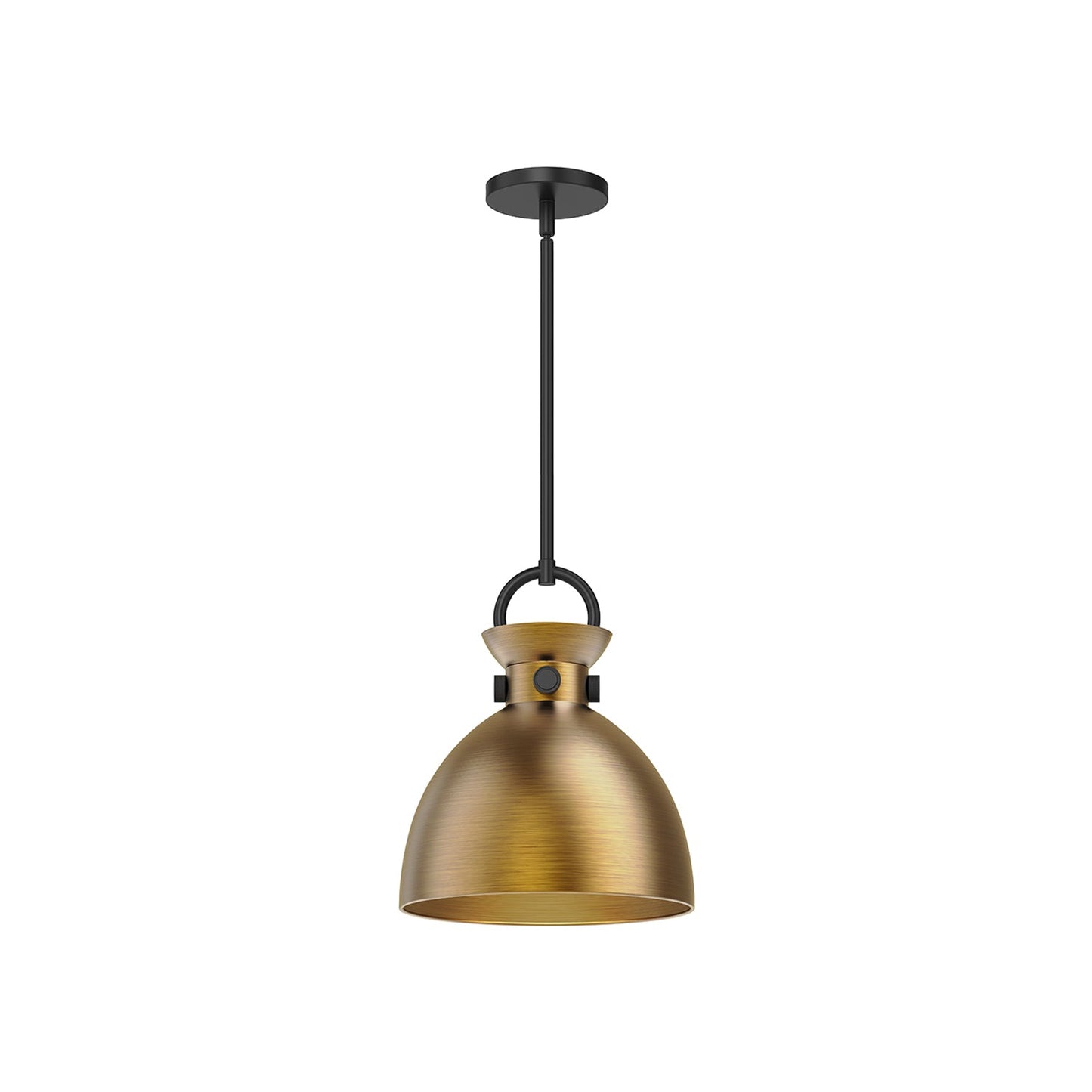 Waldo 4113 Pendant Light in Matte Black/Aged Gold (Small).
