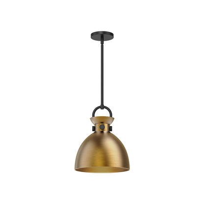 Waldo 4113 Pendant Light in Matte Black/Aged Gold (Small).