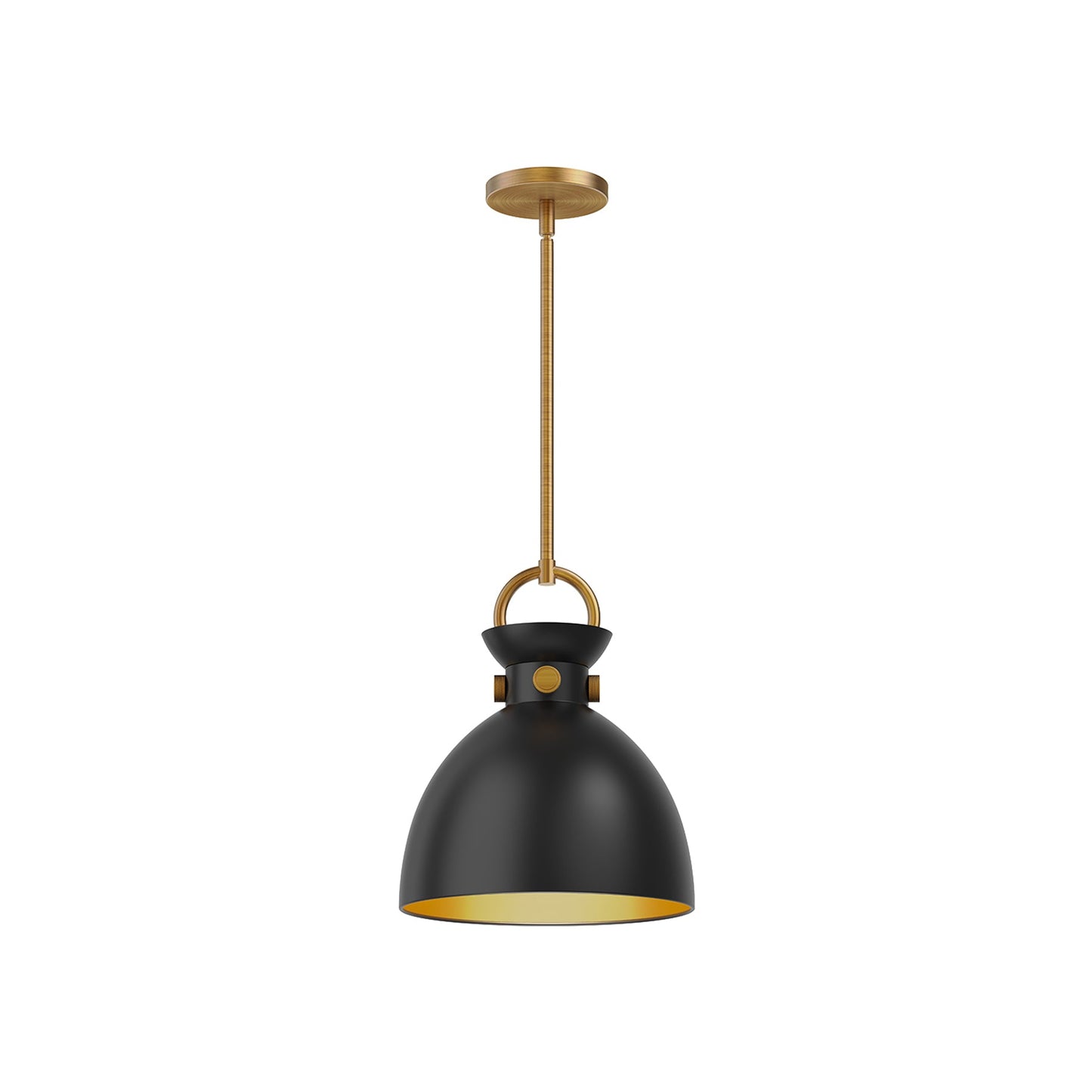 Waldo 4113 Pendant Light in Aged Gold/Matte Black (Small).