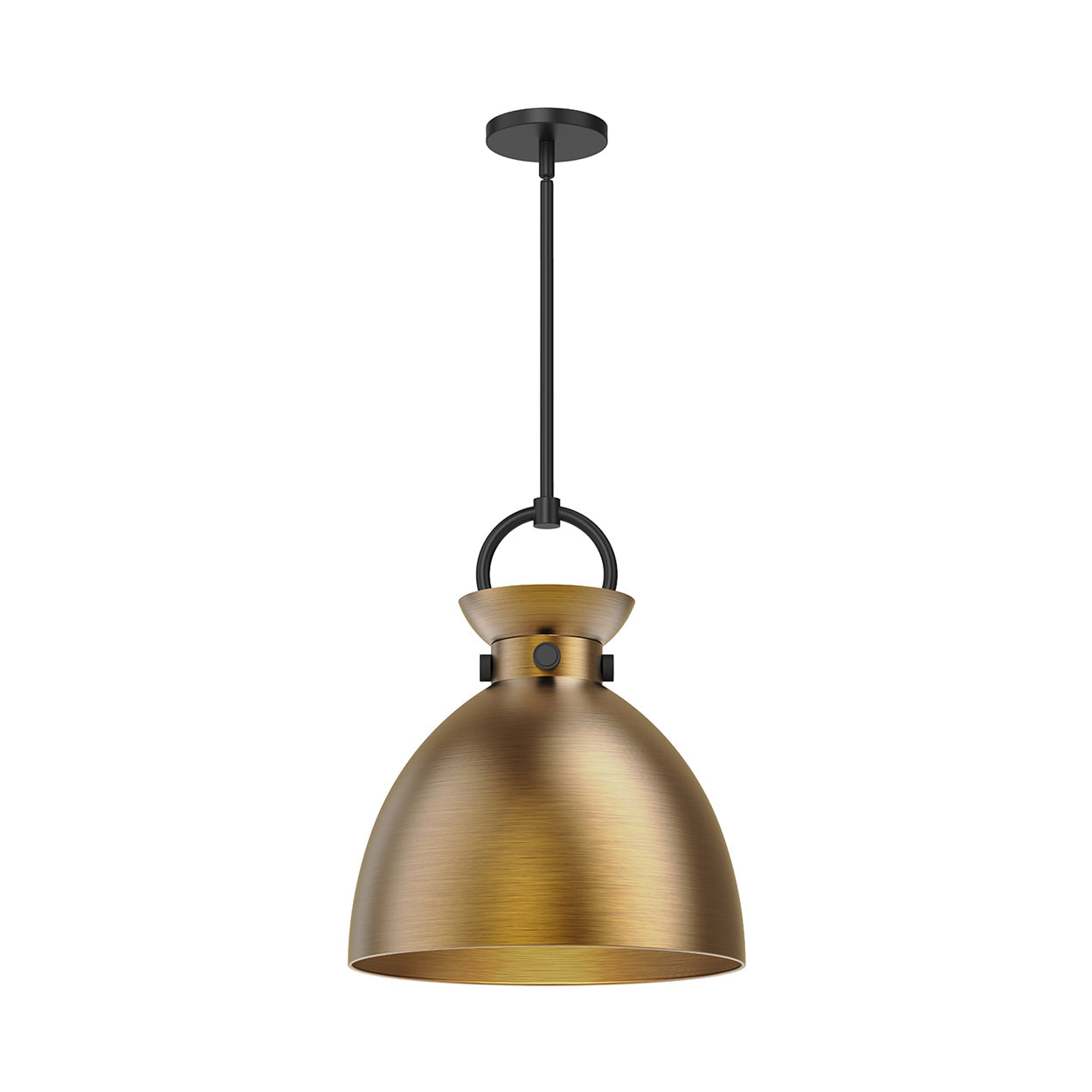 Waldo 4113 Pendant Light in Matte Black/Aged Gold (Medium).