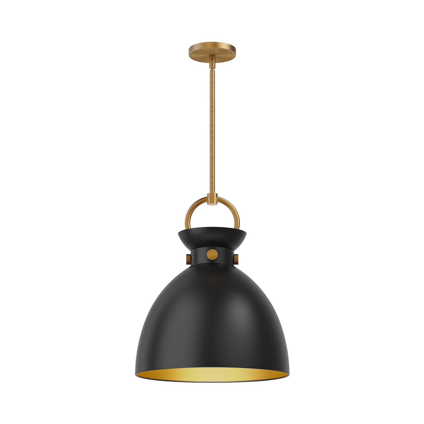 Waldo 4113 Pendant Light in Aged Gold/Matte Black (Medium).