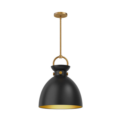 Waldo 4113 Pendant Light in Aged Gold/Matte Black (Medium).