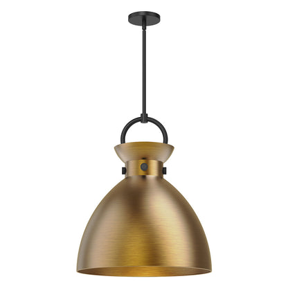Waldo 4113 Pendant Light in Matte Black/Aged Gold (Large).