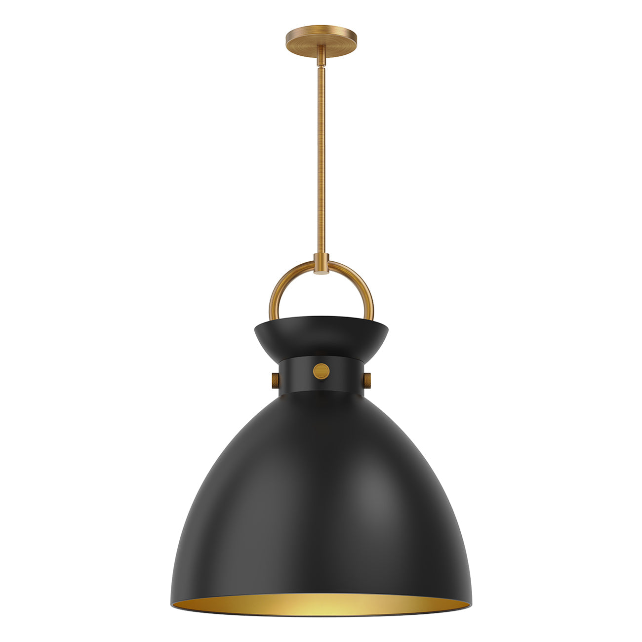 Waldo 4113 Pendant Light in Aged Gold/Matte Black (Large).