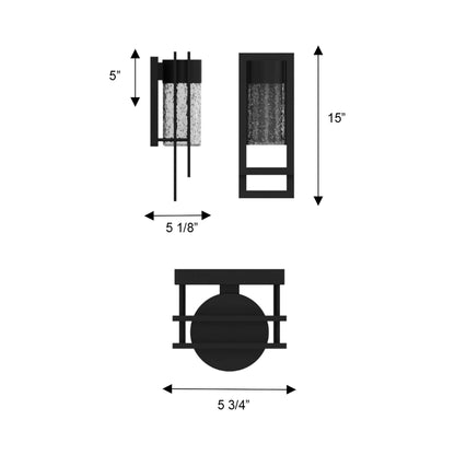 2 Step Outdoor LED Wall Light - line drawing.