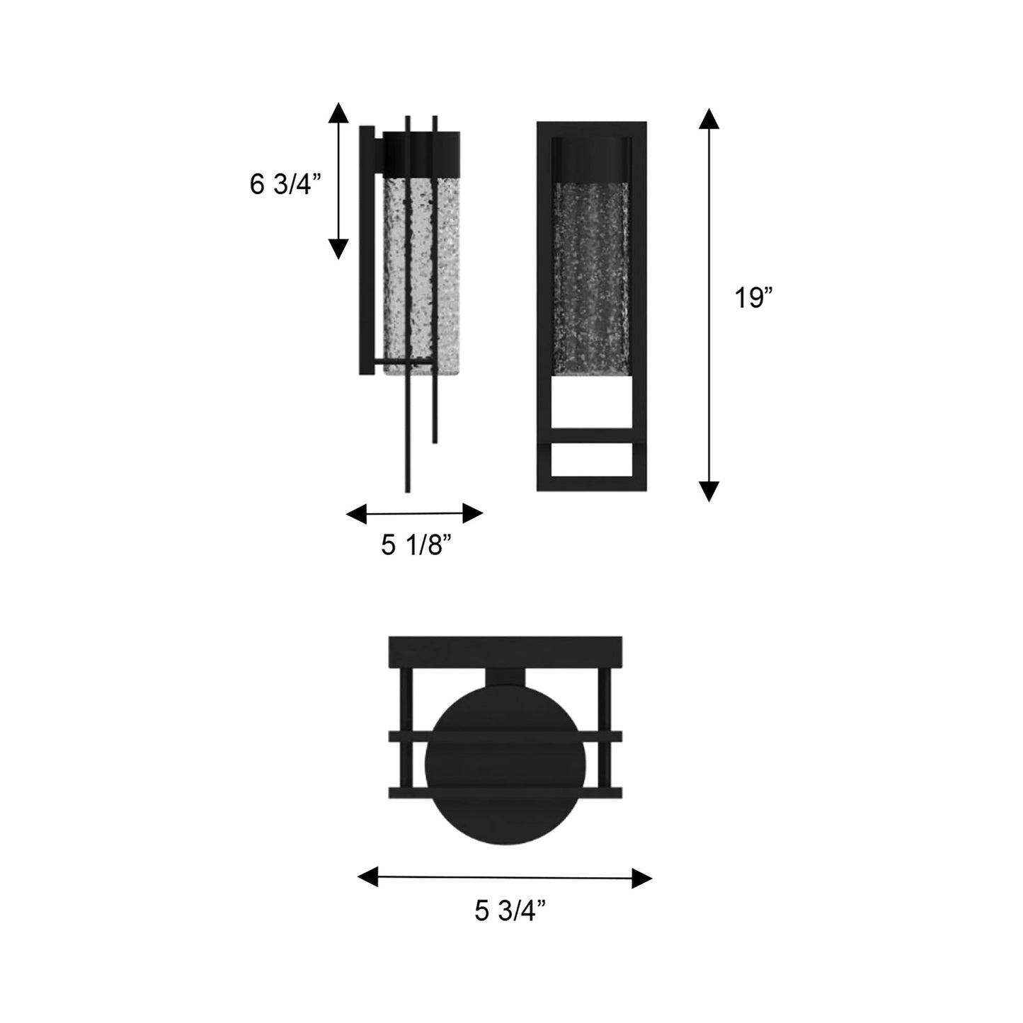 2 Step Outdoor LED Wall Light - line drawing.