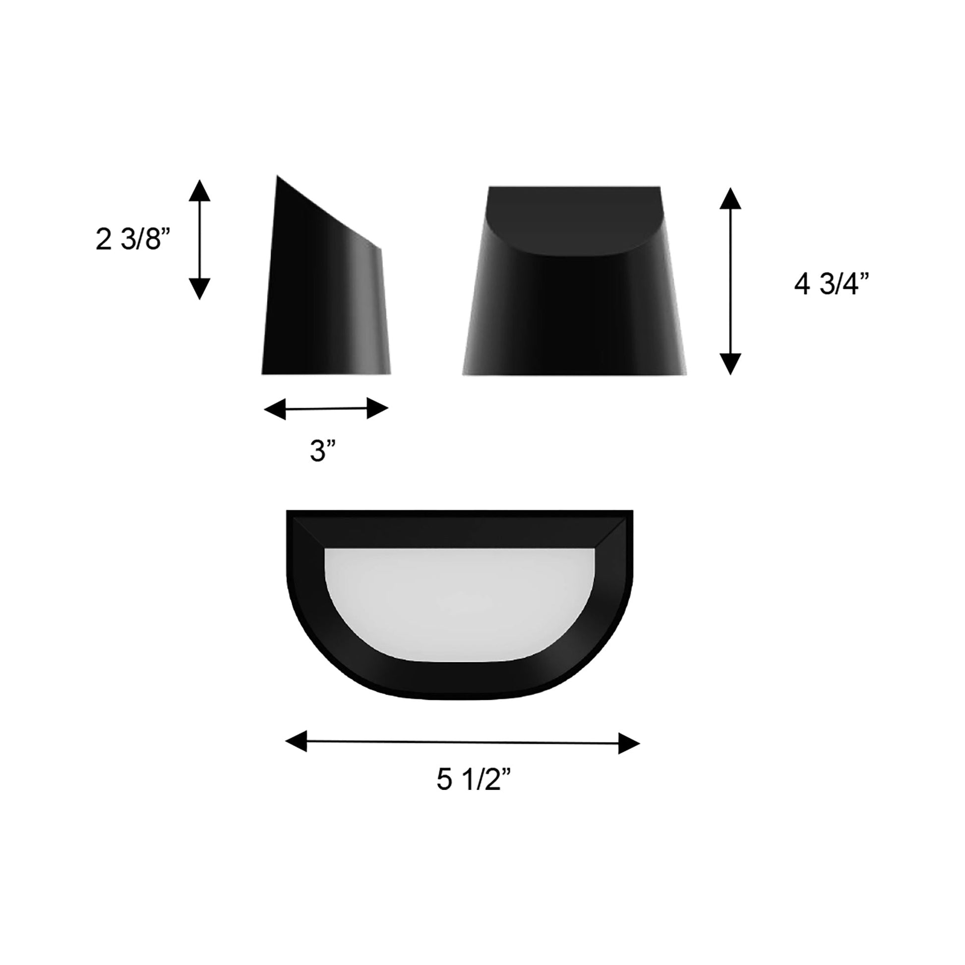 Ambit Outdoor LED Wall Light - line drawing.