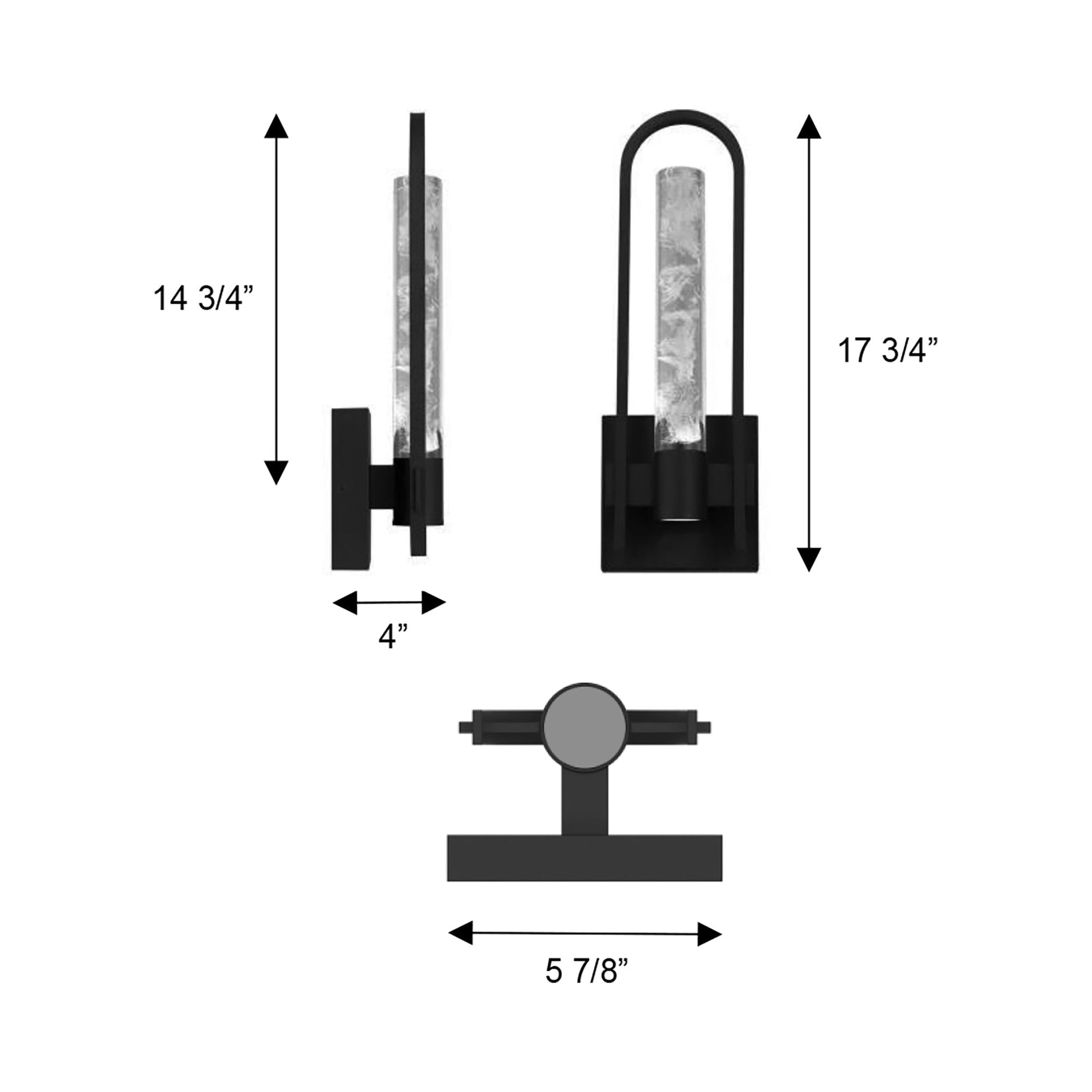 Arch Outdoor LED Wall Light - line drawing.