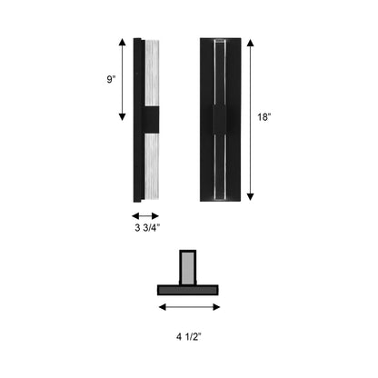 Arles Outdoor LED Wall Light - line drawing.
