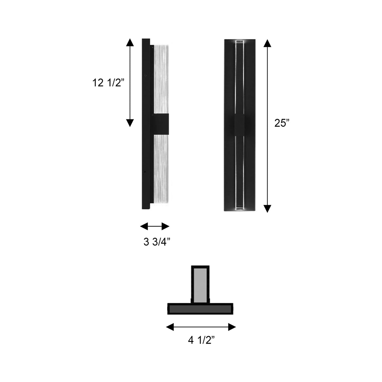 Arles Outdoor LED Wall Light - line drawing.