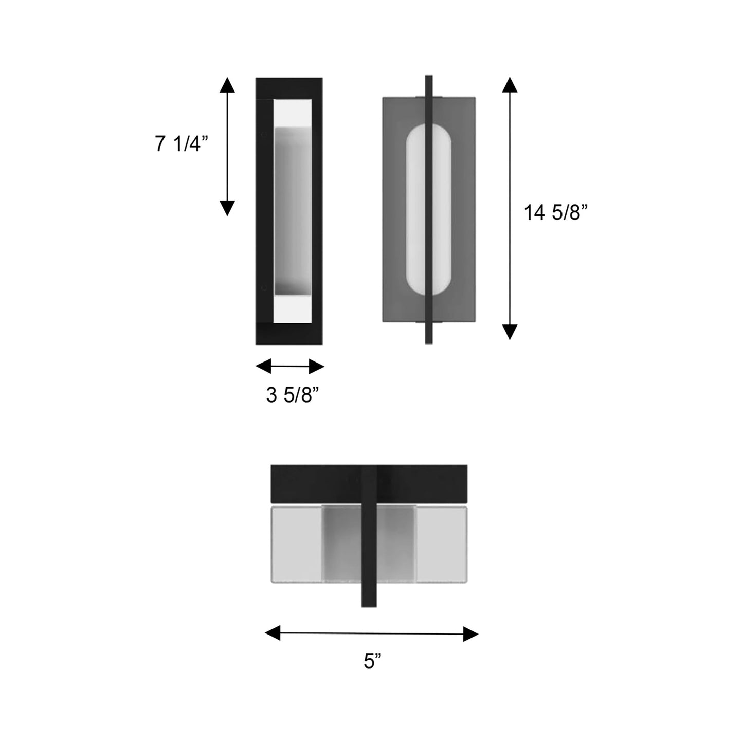 Avani Outdoor LED Wall Light - line drawing.