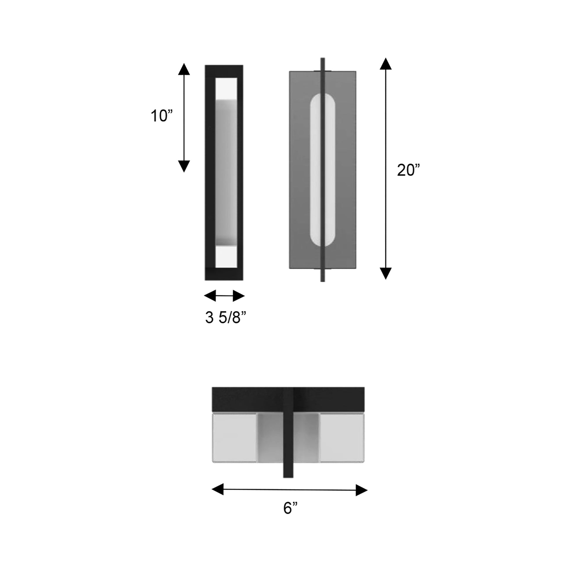Avani Outdoor LED Wall Light - line drawing.