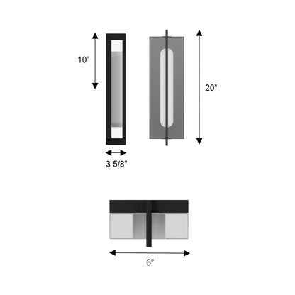 Avani Outdoor LED Wall Light - line drawing.