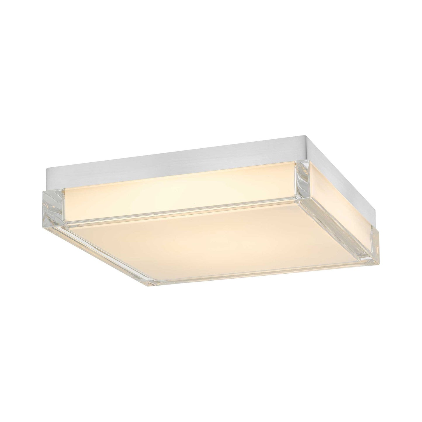 Box Outdoor LED Flush Mount Ceiling Light in Brushed Aluminum (11-Inch).