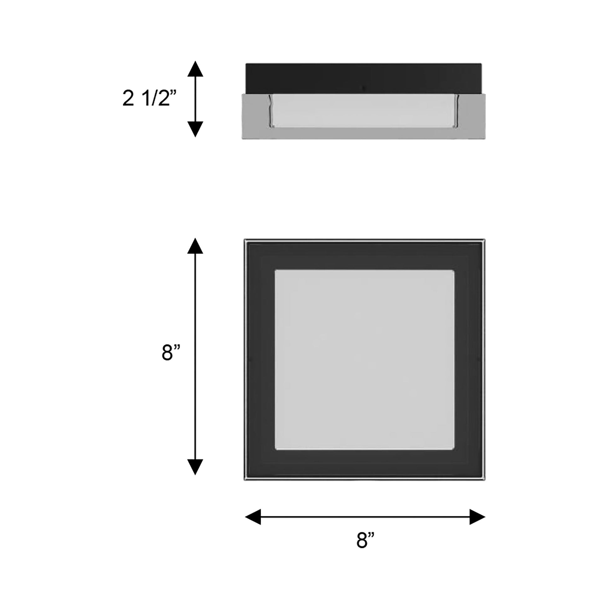 Box Outdoor LED Flush Mount Ceiling Light - line drawing.