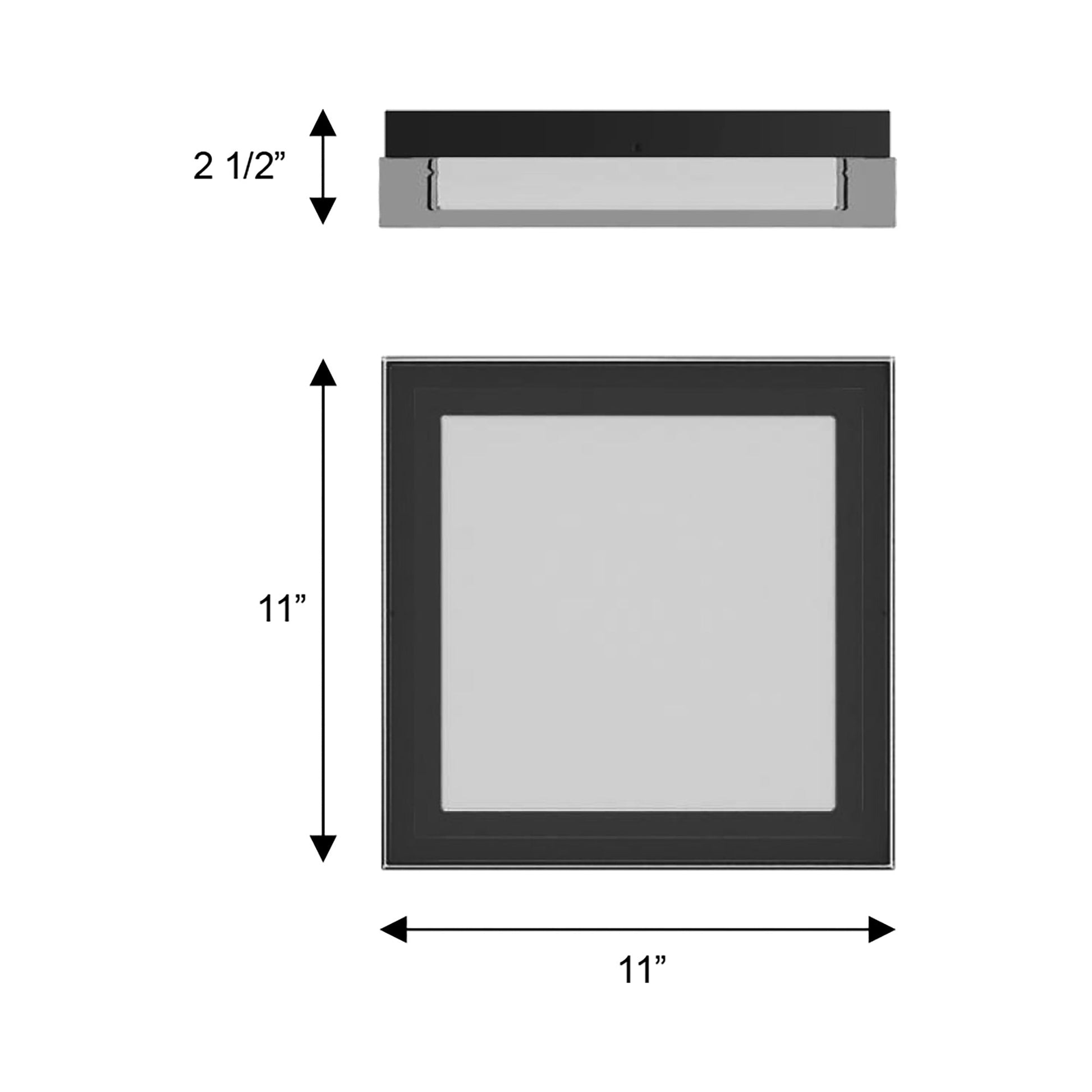 Box Outdoor LED Flush Mount Ceiling Light - line drawing.