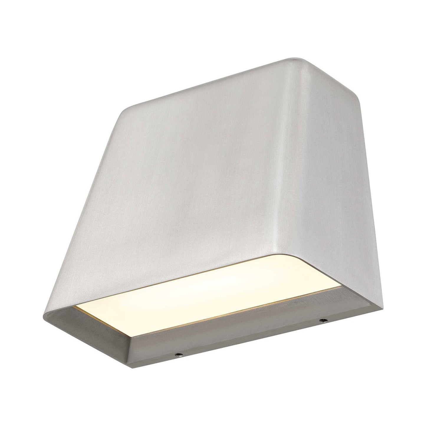 Bull Outdoor LED Wall Light in Brushed Aluminum.