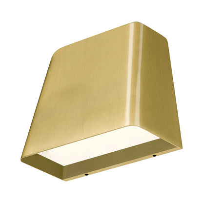Bull Outdoor LED Wall Light in Brushed Brass.