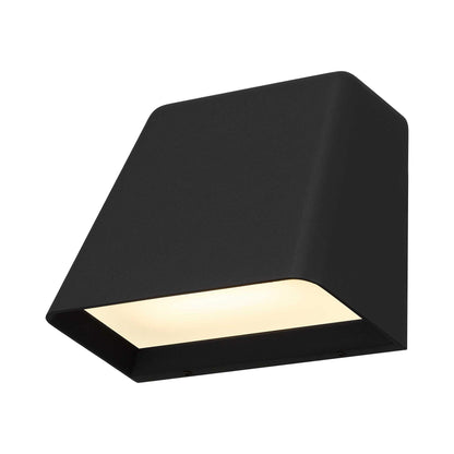 Bull Outdoor LED Wall Light in Sand Black.