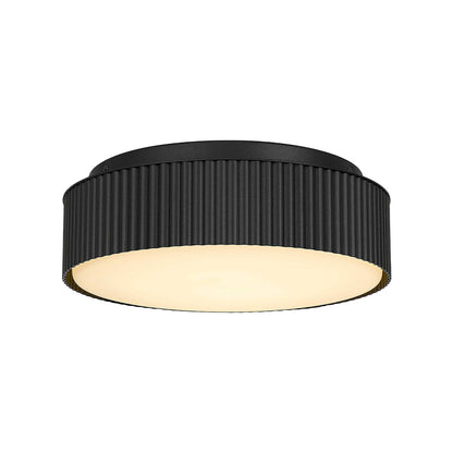 Channel Outdoor LED Flush Mount Ceiling Light in Sand Black (9-Inch).