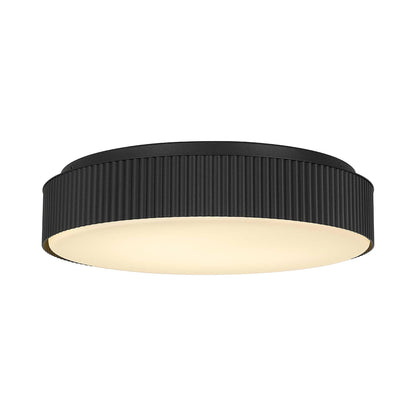 Channel Outdoor LED Flush Mount Ceiling Light in Sand Black (13-Inch).