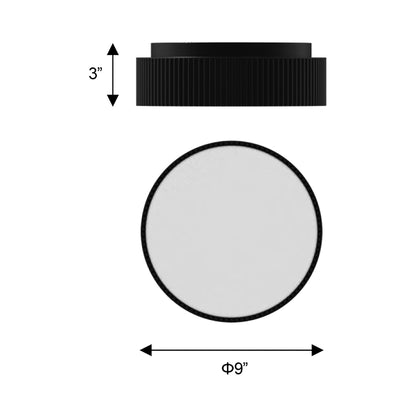 Channel Outdoor LED Flush Mount Ceiling Light - line drawing.