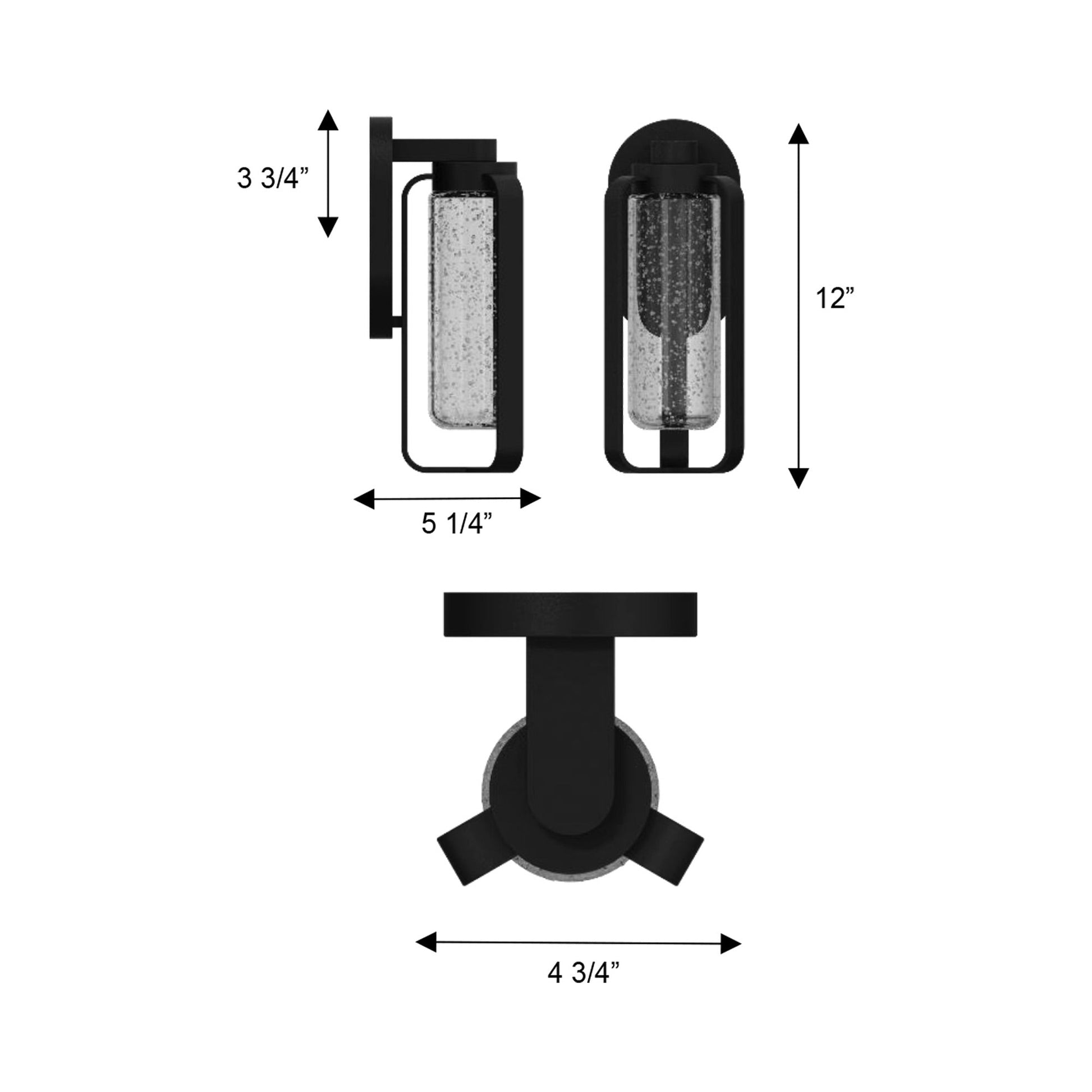 Clover Outdoor LED Wall Light - line drawing.