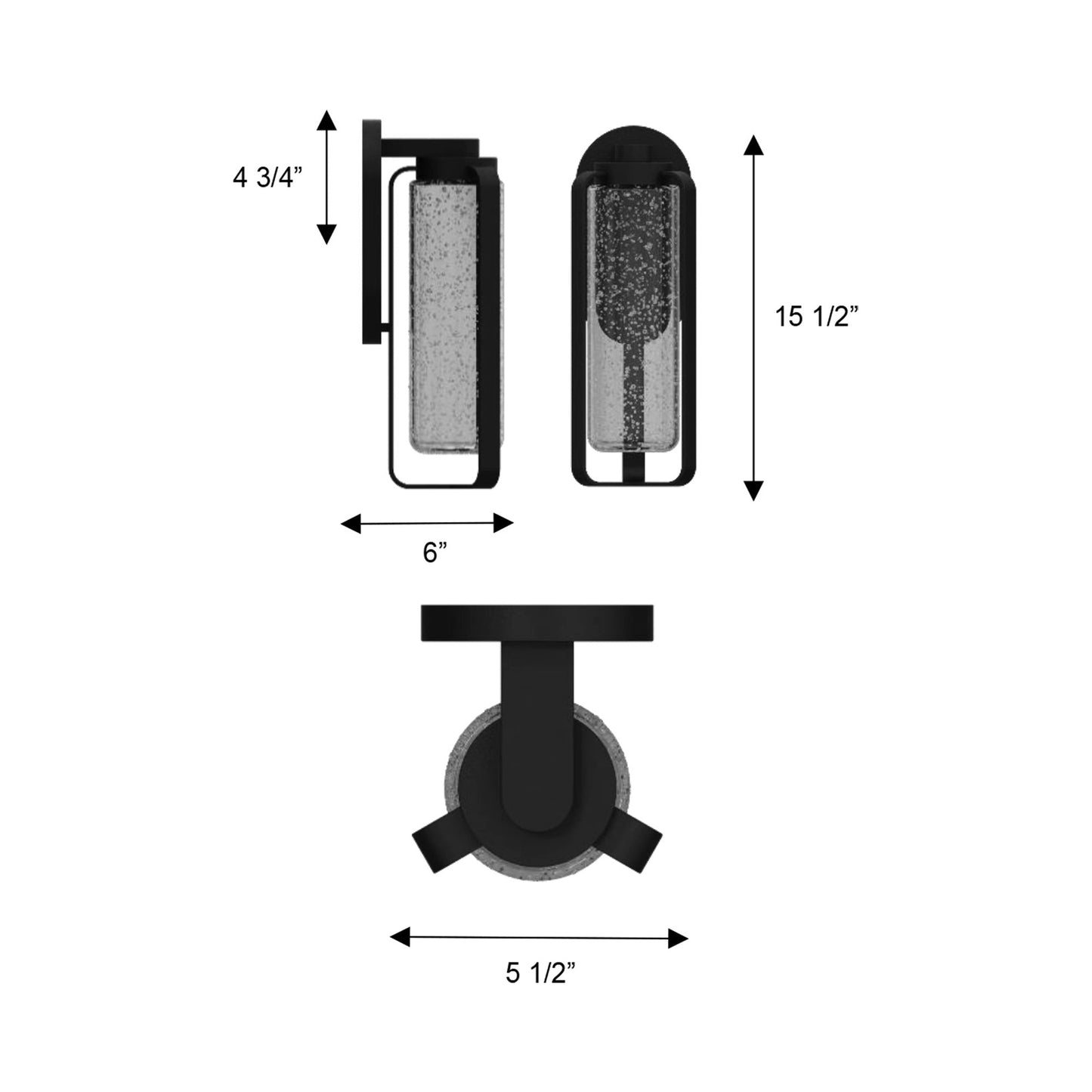 Clover Outdoor LED Wall Light - line drawing.