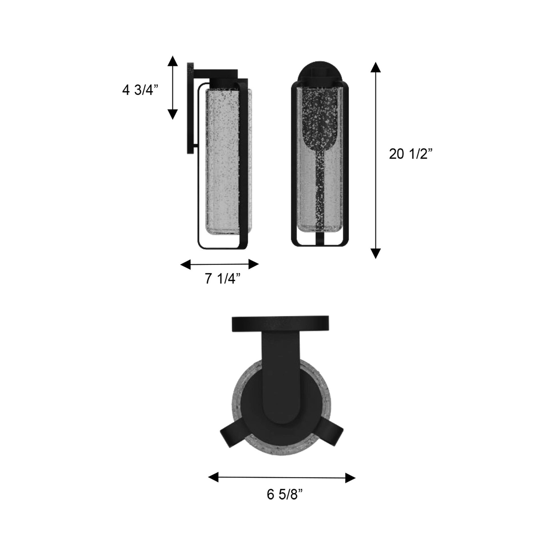 Clover Outdoor LED Wall Light - line drawing.