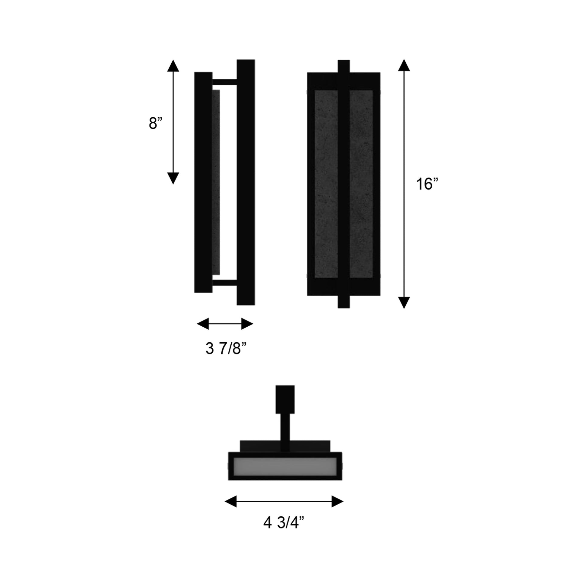 Dakota Outdoor LED Wall Light - line drawing.