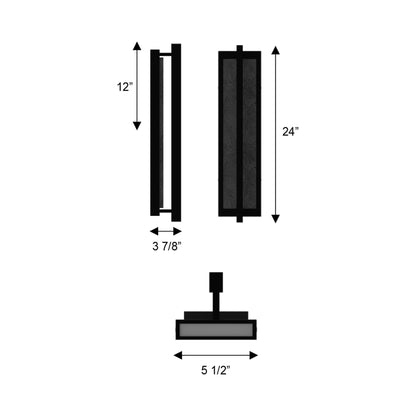 Dakota Outdoor LED Wall Light - line drawing.