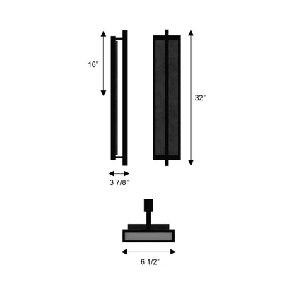 Dakota Outdoor LED Wall Light - line drawing.
