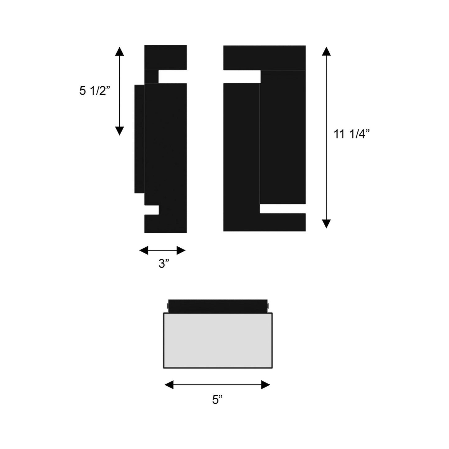 Dance Outdoor LED Wall Light - line drawing.