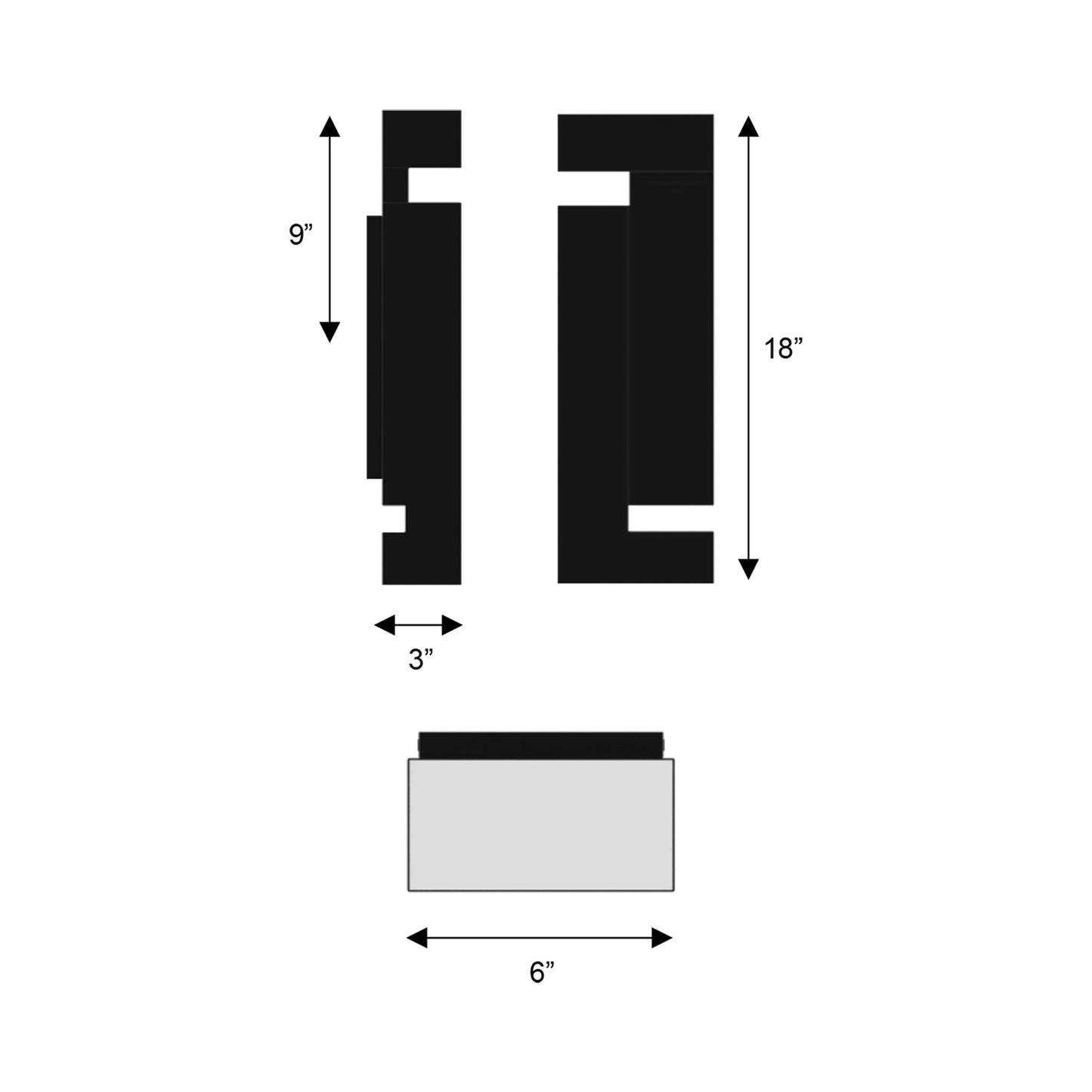 Dance Outdoor LED Wall Light - line drawing.