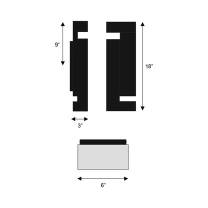 Dance Outdoor LED Wall Light - line drawing.