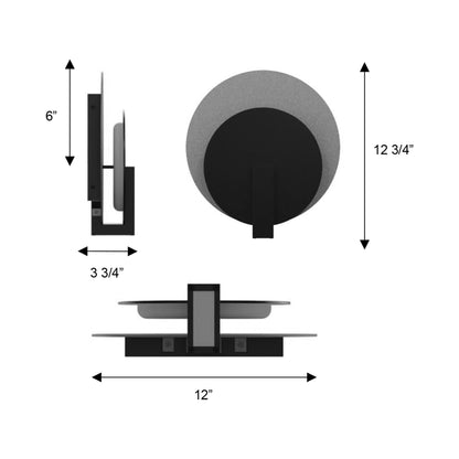 Eclispe Outdoor LED Wall Light - line drawing.