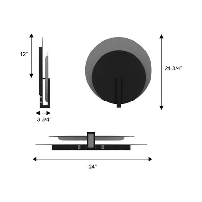 Eclispe Outdoor LED Wall Light - line drawing.